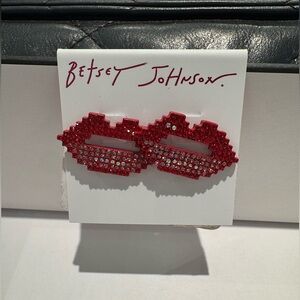 Betsey Johnson Sweetheart Digital Lips Stud Earrings